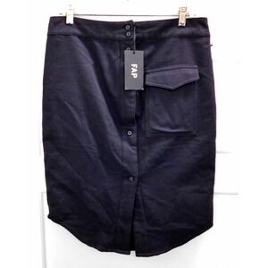 Filles A Papa Irvine ‎ Ladies Cotton Wool Black Skirt, $350rt Waist Size 34"